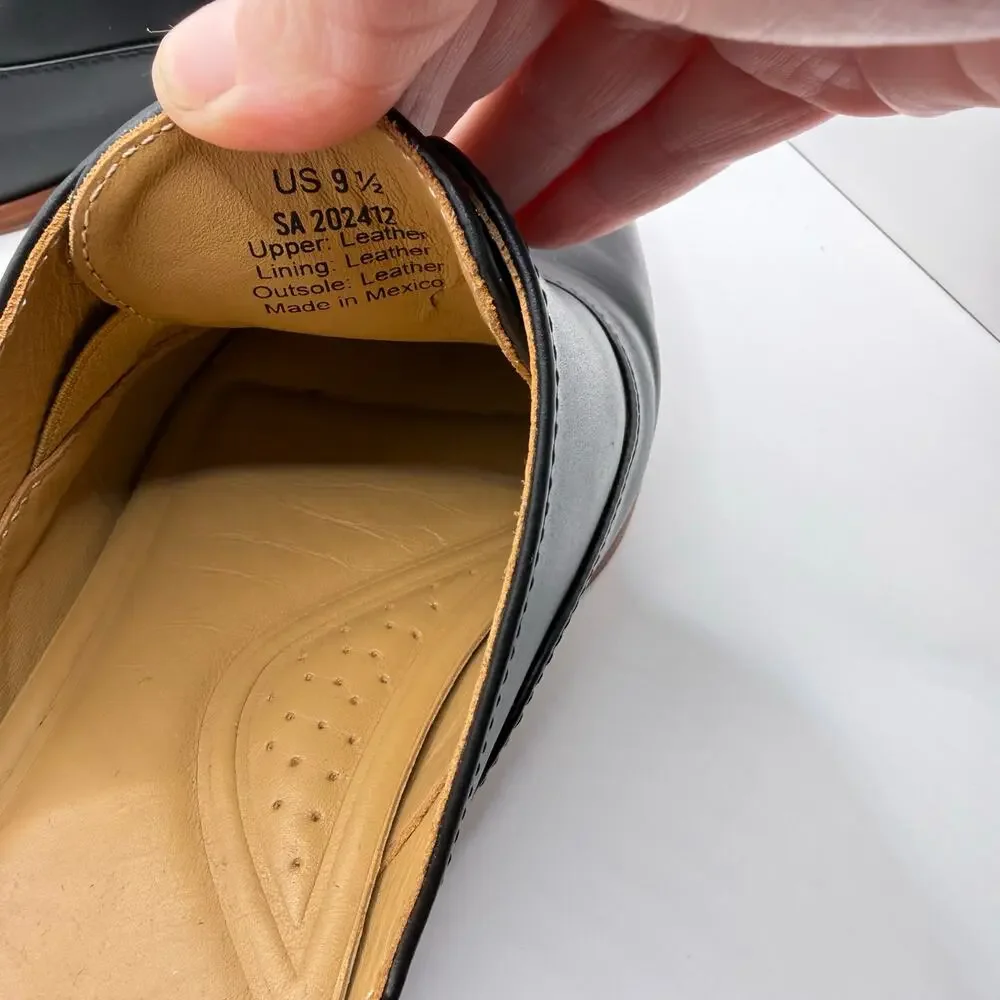 Nisolo Woman’s Emma‎ d’Orsay Oxford 2.0 Black Leather Slip On Shoes- Size 9.5